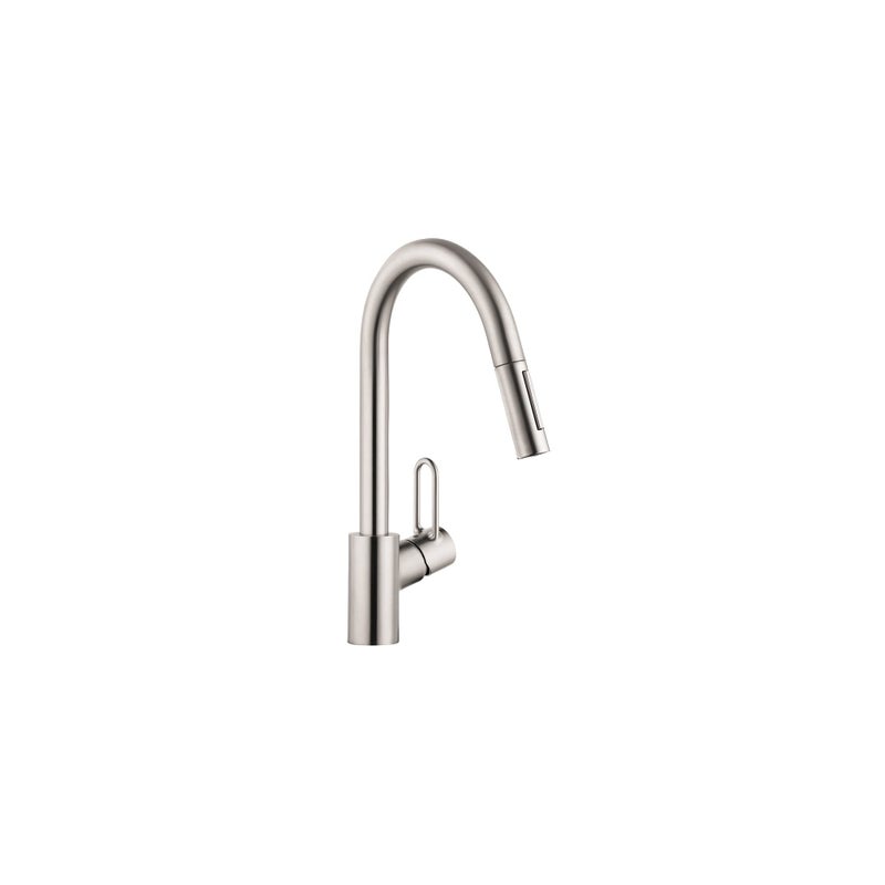 hansgrohe Talis Loop Stainless Steel High Arc Kitchen Faucet, Kitchen Faucets with Pull Down Sprayer, Faucet for Kitchen Sink, Stainless Steel Optic 04701805 - Image 5