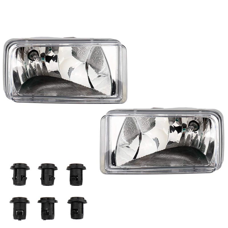 MAYASAF Clear Lens Fog Light Pair of Bumper Fog Lamp for CHEVY 200714 SilveradoSuburbanAvalancheTahoe for GMC 200714 SierraYukon 200708 Escalade