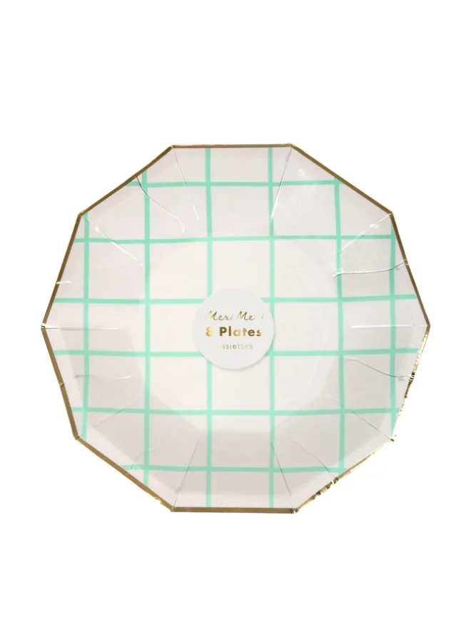 Meri Meri Small Mint Grid Plates