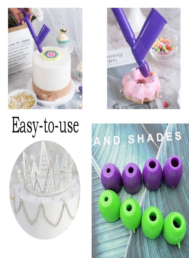 Markeny 2 Pieces Plastic Pearl Applicator Fondant Cake Decorating Tool Pearl Ball Applicator for Cake Decorating Tools with 4 Sizes/16 Pieces Tip Nozzles - Image 5