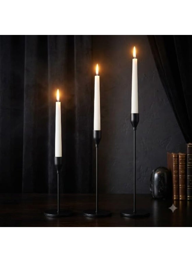 Elegant Black Trio Candelabra Set, Modern Metal Candlestick Holder with Different Heights for Dining Table and Console, Suitable for Home, Wedding, Engagement, Event, Hospitality - Image 4