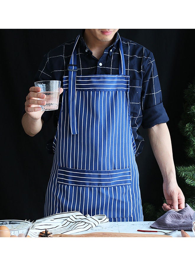 نيبمينينت مريلة مطبخ مخططة مع حزام رقبة قابل للتعديل أزرق 57x82سم - Image 2