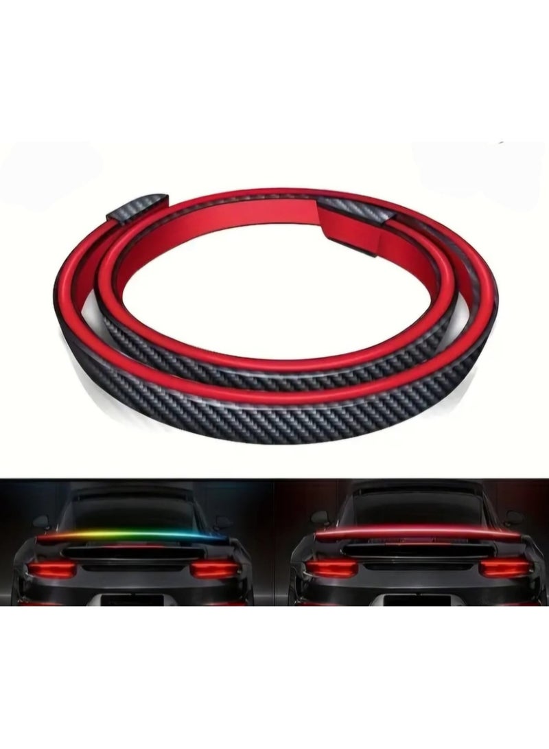 Generic 1pc LED Spoiler. Light Universal Carbon Fiber Car Rear Spoiler Flow Trunk Lamp The Third Brake Light Stop Turn Signal Lights 12V 120cm 130cm - Image 3