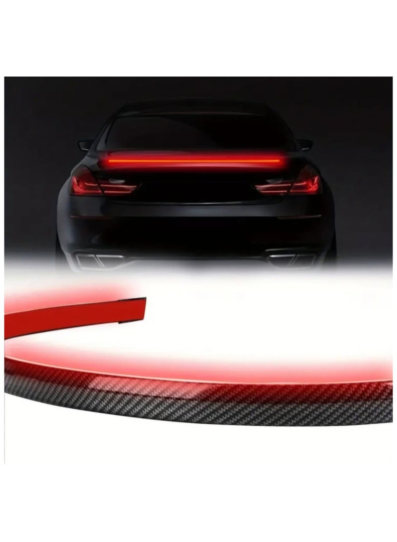 Generic 1pc LED Spoiler. Light Universal Carbon Fiber Car Rear Spoiler Flow Trunk Lamp The Third Brake Light Stop Turn Signal Lights 12V 120cm 130cm - Image 5