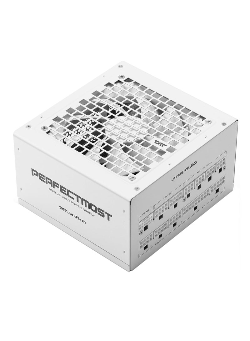 darkFlash PMT850 Fully Modular Power Supply ATX 3.1& PCIe 5.1 Ready, 12VHPWR Cable Included, 100% Japanese 105°C Capacitors, 80 Plus Gold Gaming PSU, Compact 150mm Size, 5 Year Warranty(White) - Image 1