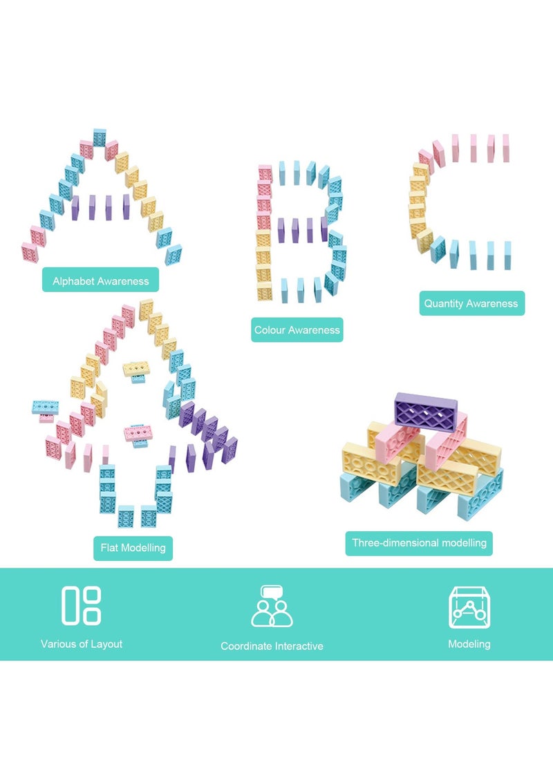 Excefore Domino Train Toy Set, Domino Electric Train Model with Sounds and Light, Domino Blocks Building Stacking Toy, STEM Creative Gift for 3 4 5 6 7 Year Old Boys Girls  - Image 4