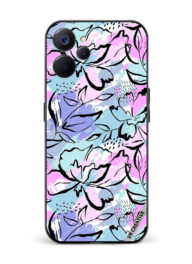 VR CREATIVE - Protective Case Cover For Realme 10 5G Abstract Flowers Print Design Multicolour - Image 1