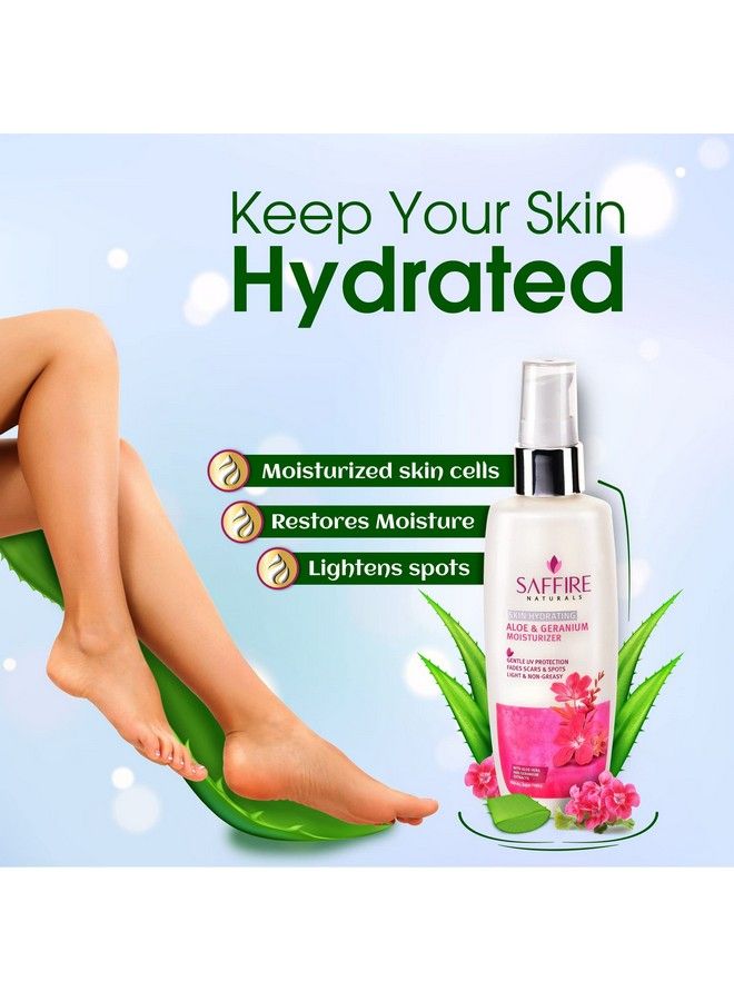 SAFFIRE Naturals Aloe Geranium Skin Hydrating Moisturiser ; For All Skin Types ; Paraben Free ; Sulphate Free ; 100 Ml - Image 5