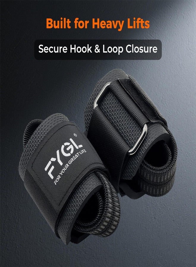 FYGL Weight-Lifting-Straps - Neoprene Padded Wrist Support with Nylon Dura Grip, Wrist Wraps for Weightlifting, Powerlifting, Deadlift & Strength Training, Black - Image 5