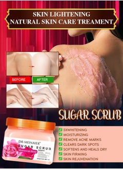 DR.MEINAIER 650G Moroccan Rose Sugar Scrub 100% Natural Vitamin Enriched Exfoliating Bath Scrub Nourishing Hydrating Slimming Whitening Anti Wrinkle Anti Acne Moisturizing Firming Body Scrub  - Image 3