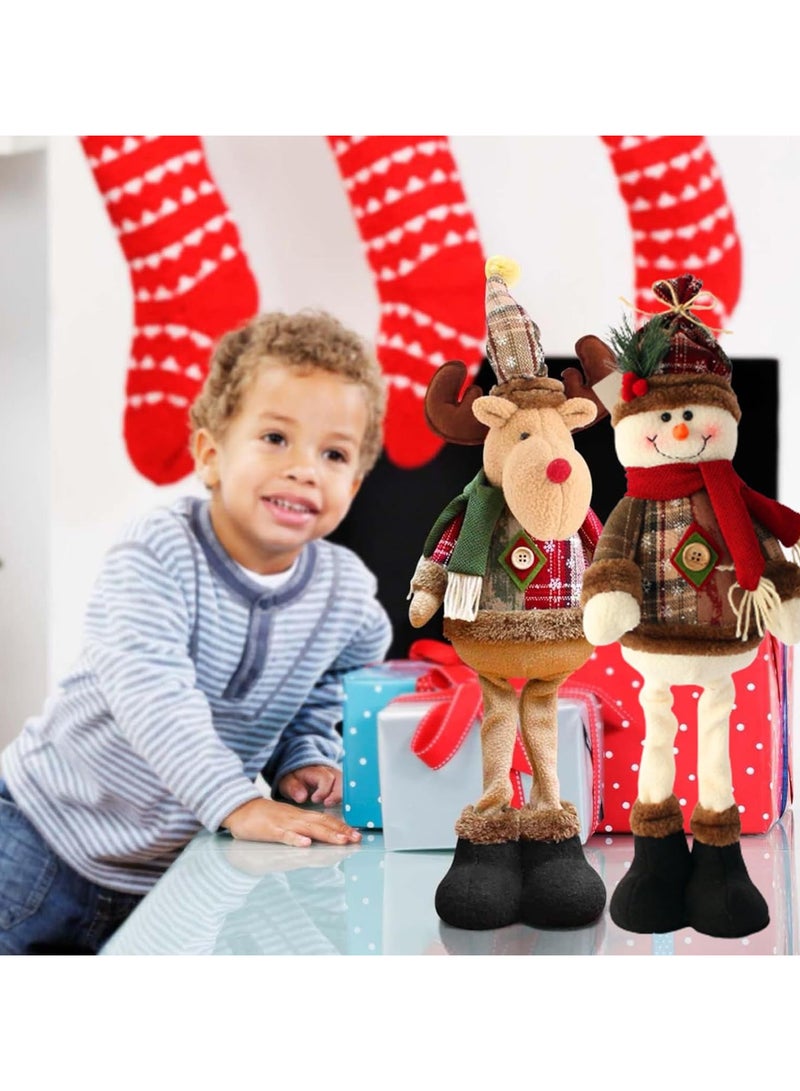 AUTOYSUR Christmas Decoration Standing Plush Ornaments, Xmas Snowman Santa Claus Reindeer Plush Dolls, Christmas Long Leg Table Ornament for Christmas Tree Home Indoor Gifts (3pack) - Image 5