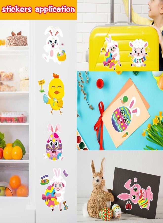 DUJAA 40PCS Easter Basket Stuffers for Kids Toddlers, Make-a-face Stickers, Make Your Own Animal, Easter Eggs Bunny Chick Farm Animal Lamb Face Stickers Party Favor Supplies - Image 4