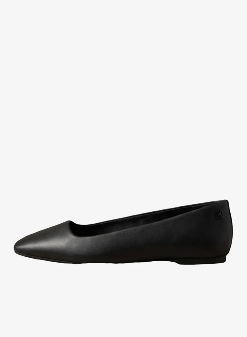 Calvin Klein Leather Square Toe Ballerinas