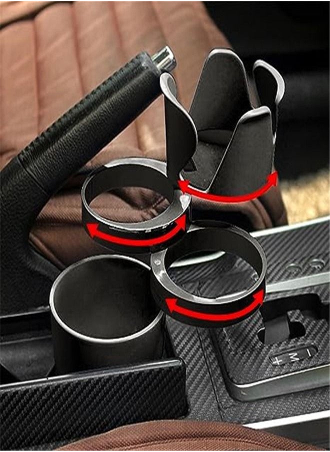Goolsky - Goolsky Car Cup Holder, 4 in 1 Multifunctional Cup Drink Holder Expander for Car with Base, 360° Rotating Adjustable Automotive Car Cup Holder Insert Compatible with 2.5''-3.1'' for Most Bottles, Blac - Image 1