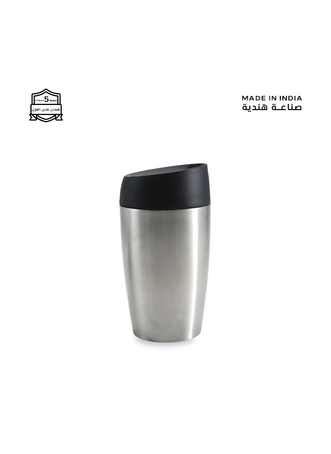 Atlasware A cup (mug) suitable for all drinks, with a capacity of 300ml. It keeps cold for 12 hours and hot for 6 hours, Silver  - Image 1