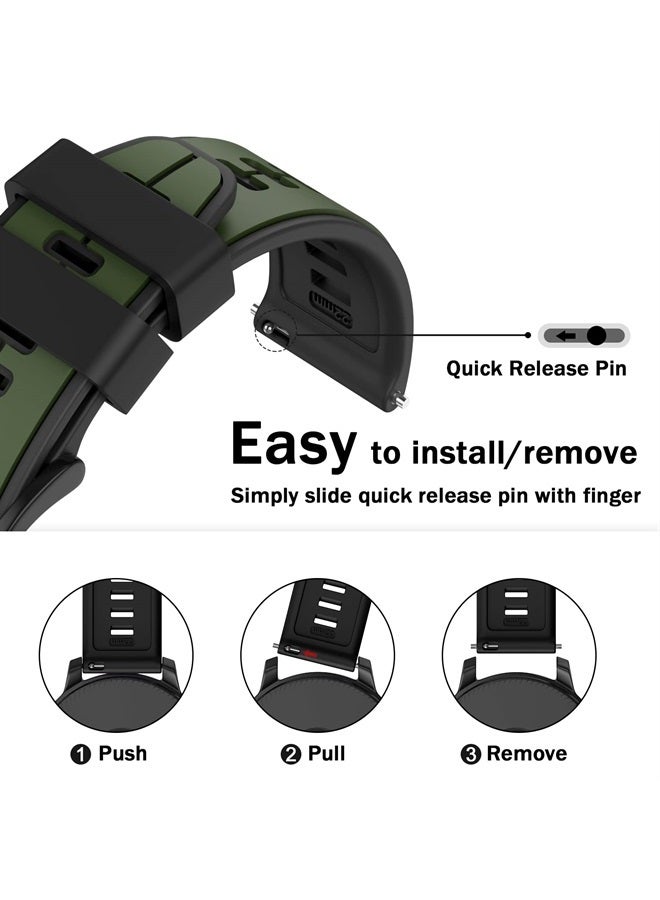 ISABAKE Quick Release Silicone Band 22mm Replacement for Garmin Vivoactive 4,Garmin Venu 2, Samsung Gear S3 Frontier, Galaxy Watch 46mm/Watch 3 45mm, Fossil Gen 5, Amazfit GTR 2, 2e,Ticwatch Pro 3 - Image 3