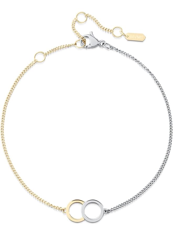 ام في ام تي سوار نسائي من الفولاذ المقاوم للصدأ بلونين، مزود بحلقة مقفلة، فضي/ذهبي أصفر، مقاس واحد 28200147 - Image 1
