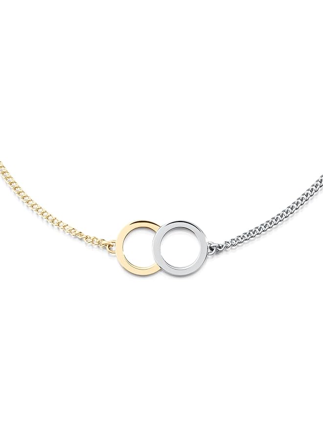 ام في ام تي سوار نسائي من الفولاذ المقاوم للصدأ بلونين، مزود بحلقة مقفلة، فضي/ذهبي أصفر، مقاس واحد 28200147 - Image 2