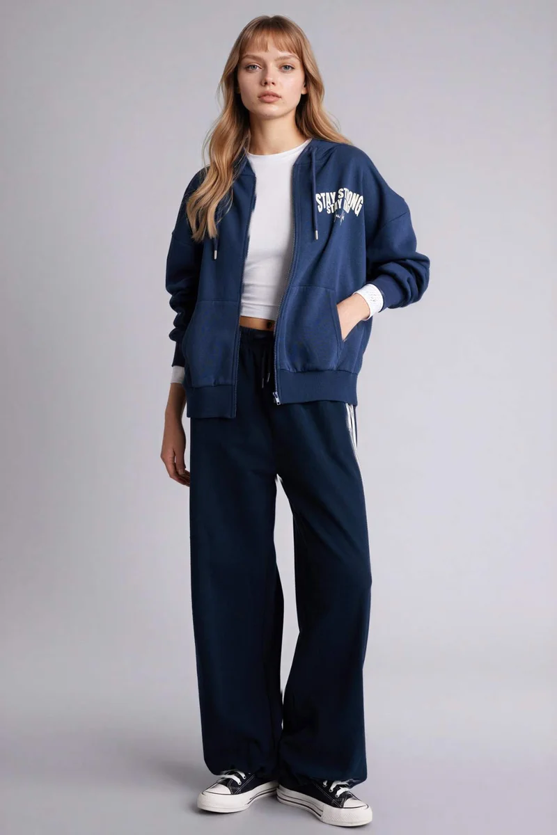 ديفاكتو Oversize Fit Printed Thick Fabric Cardigan