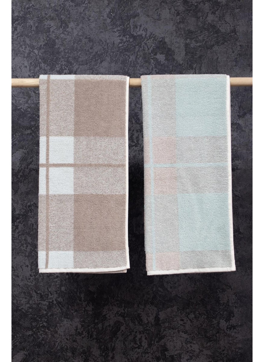 class Combed Cotton 50 x 100 cm Yarn Dyed 2 Piece Set Plaid V1  - Image 1