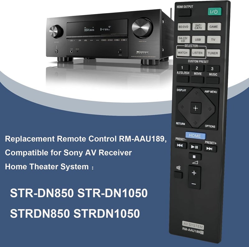 RM-AAU189 RMAAU189 Replaced Remote Control fit for Sony AV Receiver Home Theater System STR-DN850 STR-DN1050 STRDN850 STRDN1050 - Image 2