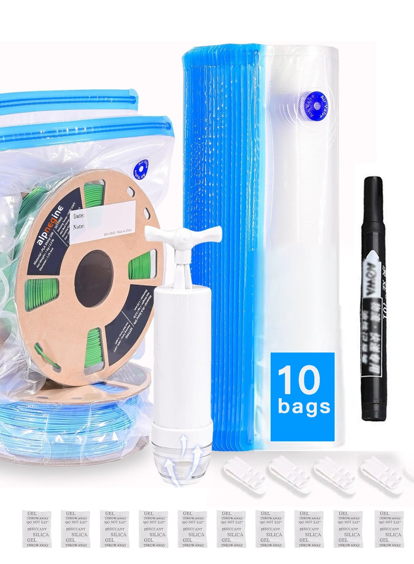 alpnegine Alpnegine 3d Printer Filament Vacuum Storage 10pcs