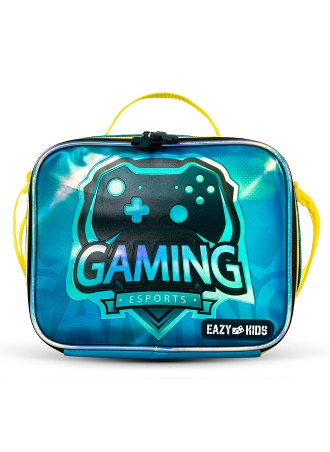Eazy Kids 16" Set of 4 Backpack w/ Trolley, Lunch Bag and Pencil Case - Gaming