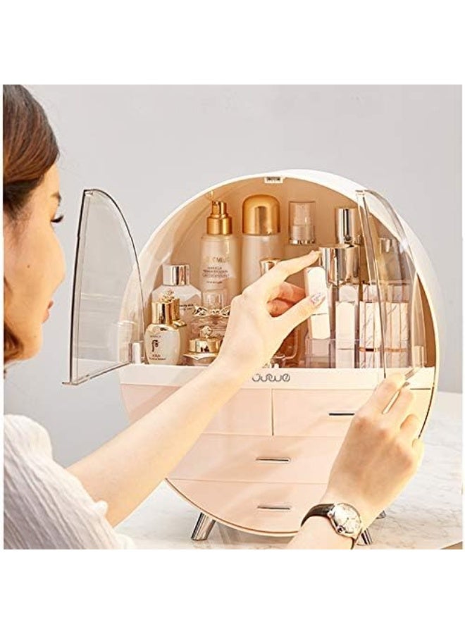 Portable Cosmetics Organizer Cabinet – Dustproof Makeup Storage Box with Drawers - Image 4