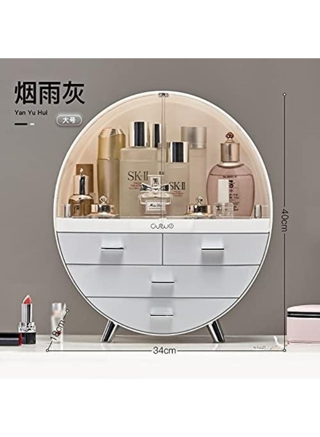 Portable Cosmetics Organizer Cabinet – Dustproof Makeup Storage Box with Drawers - Image 3