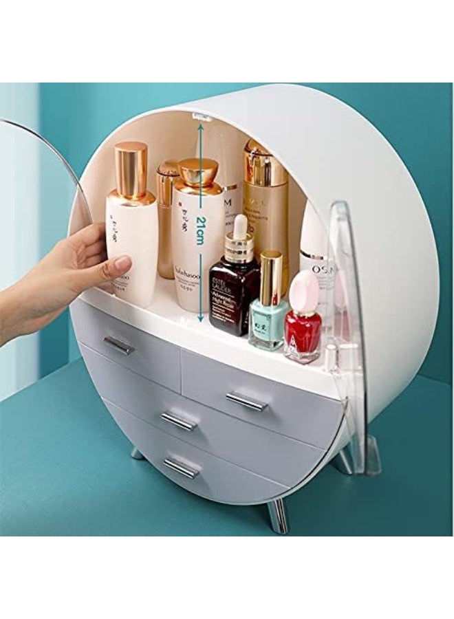 Portable Cosmetics Organizer Cabinet – Dustproof Makeup Storage Box with Drawers - Image 2