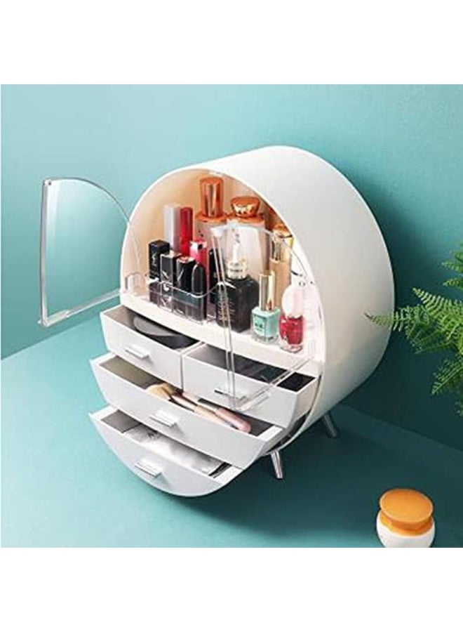 Portable Cosmetics Organizer Cabinet – Dustproof Makeup Storage Box with Drawers - Image 5