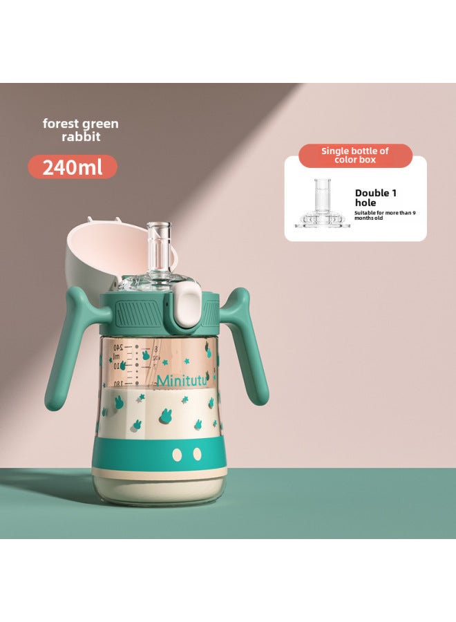 ميني توت - كوب أطفال واسع الفوهة من مادة PPSU، حساس للحرارة، مقاوم للسقوط، مقاوم لدرجات الحرارة العالية، مزود بقشة شرب، كوب ماء للشرب