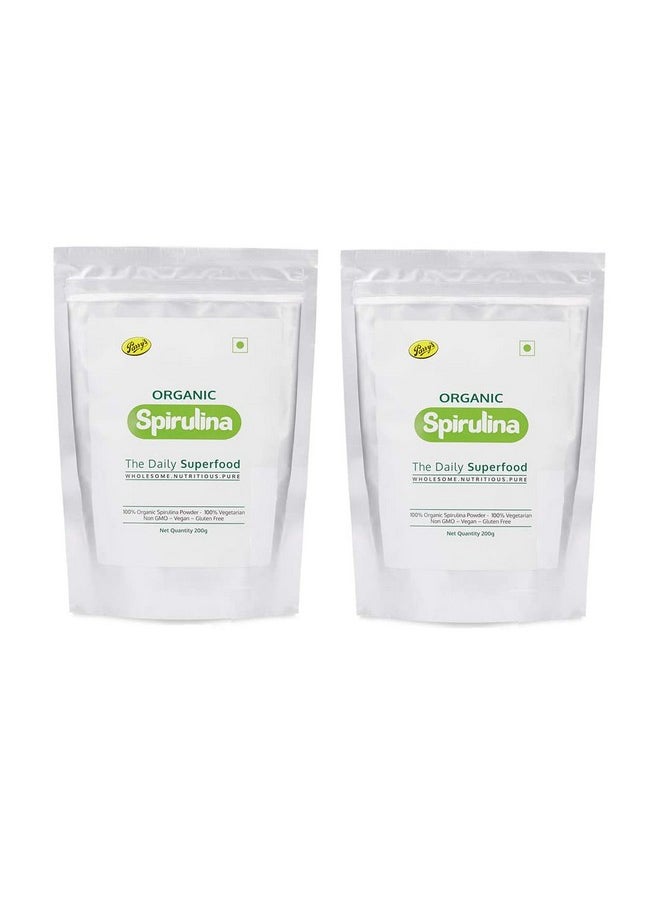Parry's Wellness Organic Spirulina Powder - Most Bio-Available Protein And Nutri-Dense Superfood | Immunity & Health Supplement | Metabolism Booster 100% Vegan | Made In India - 200 Gram  - Image 1