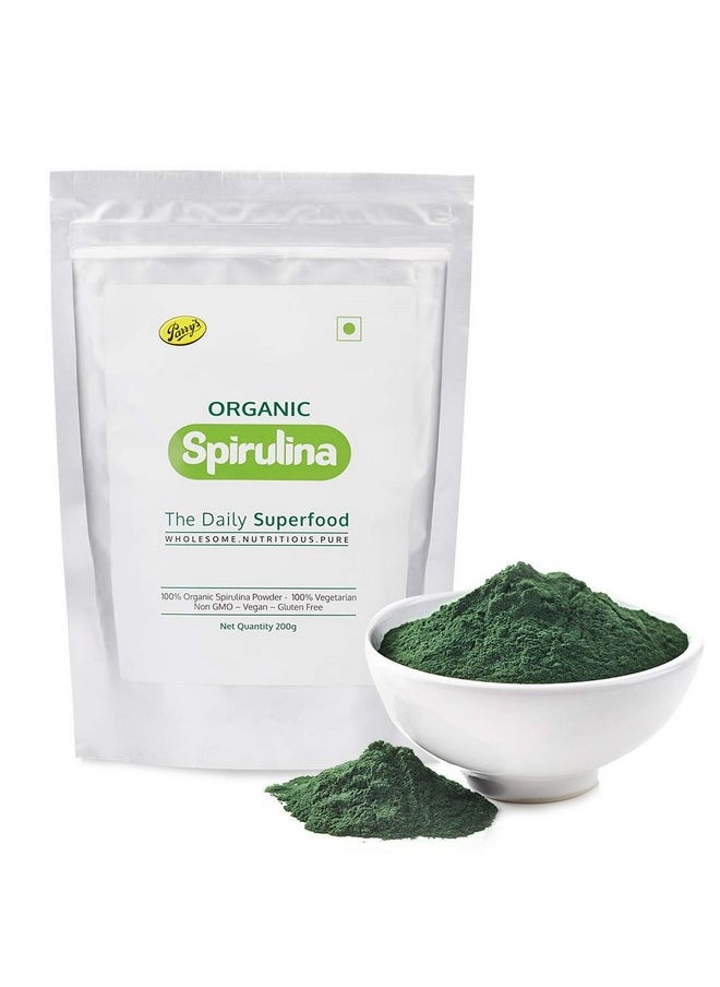 Parry's Wellness Organic Spirulina Powder - Most Bio-Available Protein And Nutri-Dense Superfood | Immunity & Health Supplement | Metabolism Booster 100% Vegan | Made In India - 200 Gram  - Image 2