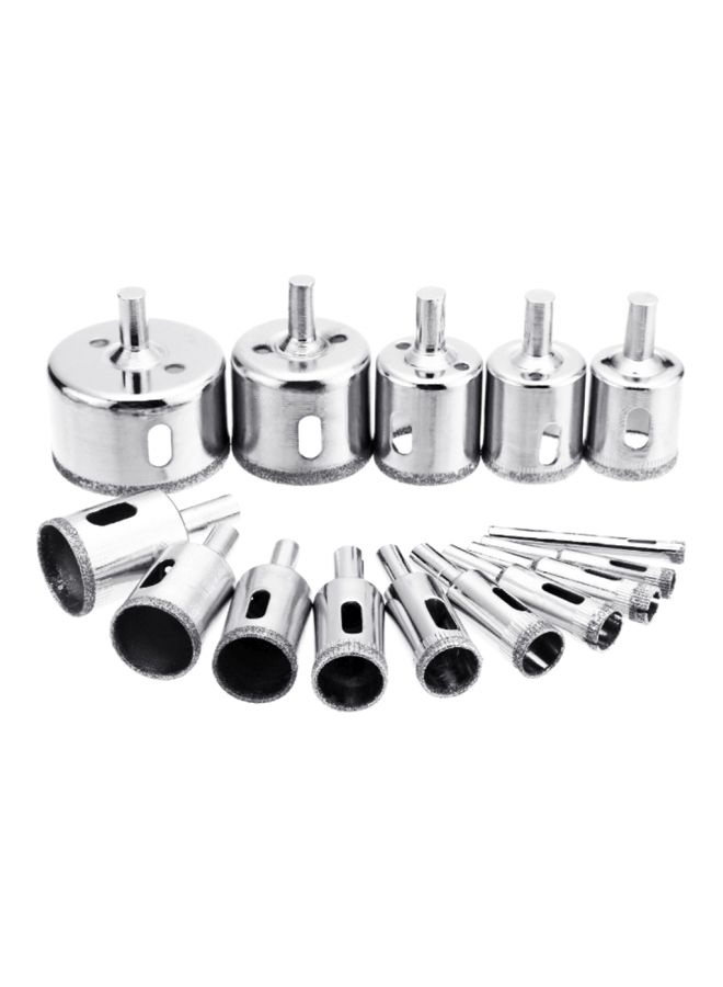 NIBEMINENT 15-Piece Diamond Hole Saw Drill Bit Set Sliver (6, 8, 10, 12, 14, 16, 18, 20, 22, 25, 26, 28, 30, 40, 50)mm  - Image 4