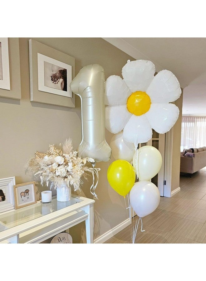 Biapian 40 Inch Cream Number 1 Balloon, Beige Large 1St Birthday Balloons, Digital 1 Cream White Giant 1 Foil Balloon Helium For 1St Birthday Decorations First Year Boys Girls Baby Shower Party Supplies - Image 5