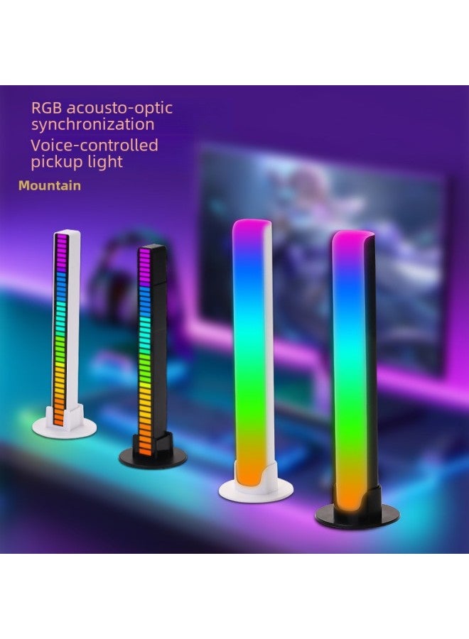 إسكدنيا ضوء التقاط الصوت LED RGB ضوء إيقاعي ملون للموسيقى جو السيارة ضوء تحكم صوتي ثلاثي الأبعاد تحريض إبداعي عبر الحدود - اللون: مطور - أسود - الحجم: طراز قابس من النوع C - بدون بطارية - Image 2