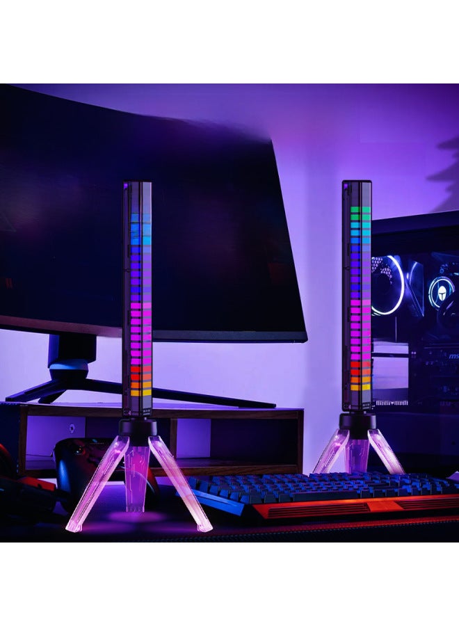 إسكدنيا ضوء التقاط الصوت LED RGB ضوء إيقاعي ملون للموسيقى جو السيارة ضوء تحكم صوتي ثلاثي الأبعاد تحريض إبداعي عبر الحدود - اللون: مطور - أسود - الحجم: طراز قابس من النوع C - بدون بطارية - Image 4