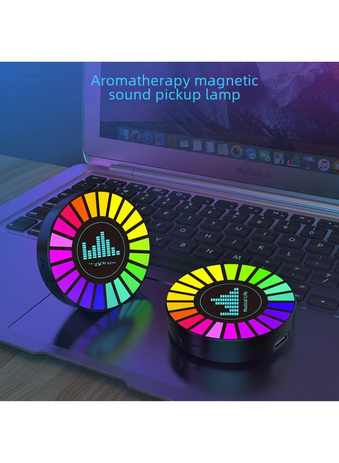 إسكدنيا ضوء التقاط الصوت LED RGB ضوء إيقاعي ملون للموسيقى جو السيارة ضوء تحكم صوتي ثلاثي الأبعاد تحريض إبداعي عبر الحدود - اللون: مطور - أسود - الحجم: طراز قابس من النوع C - بدون بطارية - Image 5