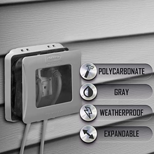 Hubbell TayMac ML2500G Two-Gang Weatherproof Expandable Extra Duty In-Use Cover Gray Finish - Image 5