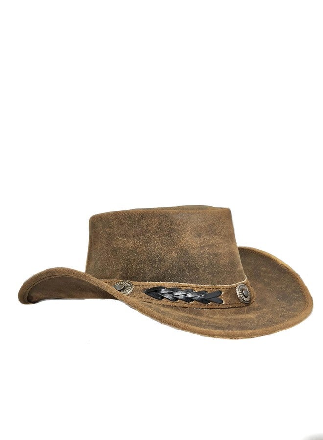 SHAMROCK Leather Cowboy Hat for Men Women Lightweight Handcrafted Western Shapeable Wide Brim | Western Hats for Men (US, Alpha, X-Large, Tan Brown) - Image 3