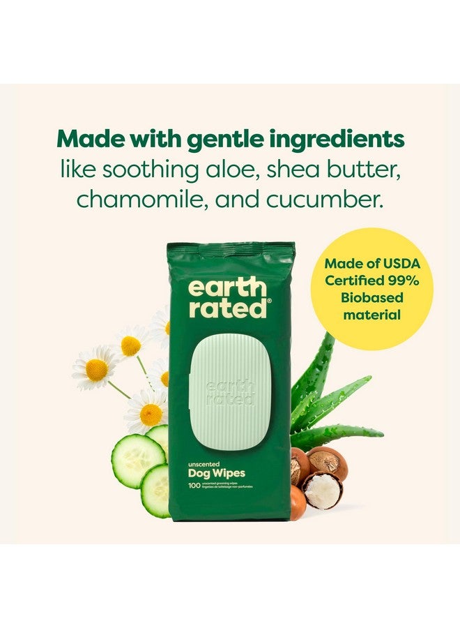 إيرث ريتد مناديل العناية بالحيوانات الأليفة من Earth Rated للكلاب والقطط، مضادة للحساسية، تنظيف وترطيب، للكفوف والجسم والأرداف، بدون رائحة، 400 منديل - Image 5