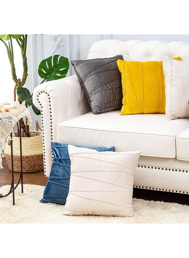 Khooti Khooti Velvet 200 TC Cushion Cover Pack Of 1-20"X20"/51X51 Cm-Orange Yellow-Soft Pillow Covers Cushion Case For Sofa Bedroom Living room Chair Car, Cushion Cover With Random Zig Zag Pattern - Image 4