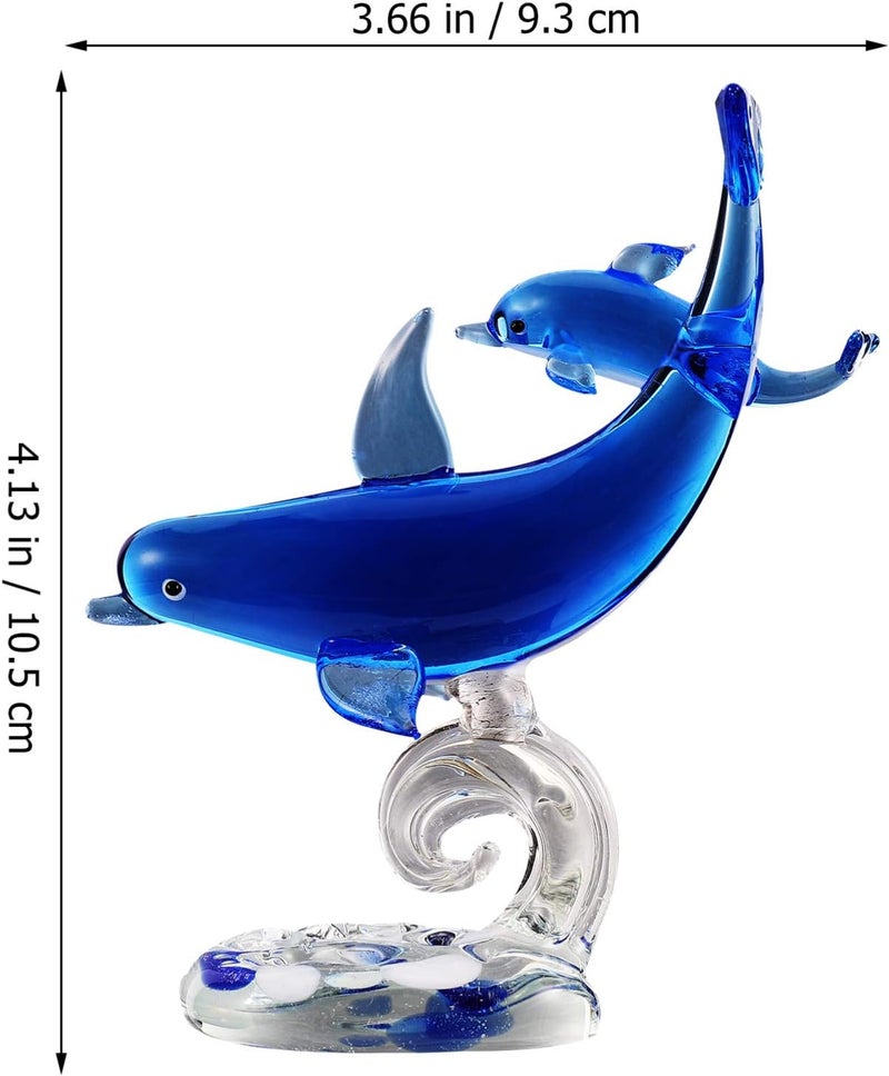 klarako 1Pc Crystal Dolphin Ornament Adorable Glass Dolphin Decor Animal Shape Figurine Desktop Ornament for Home Decoration - Image 2