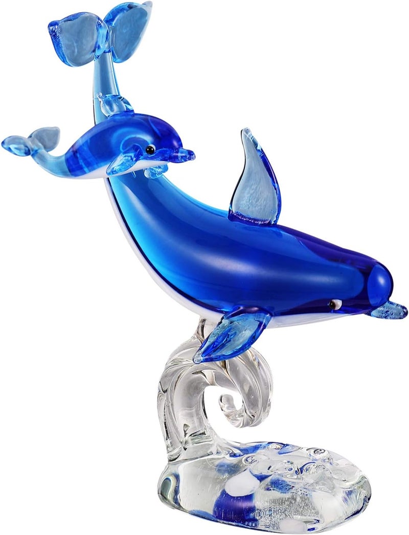 klarako 1Pc Crystal Dolphin Ornament Adorable Glass Dolphin Decor Animal Shape Figurine Desktop Ornament for Home Decoration - Image 1