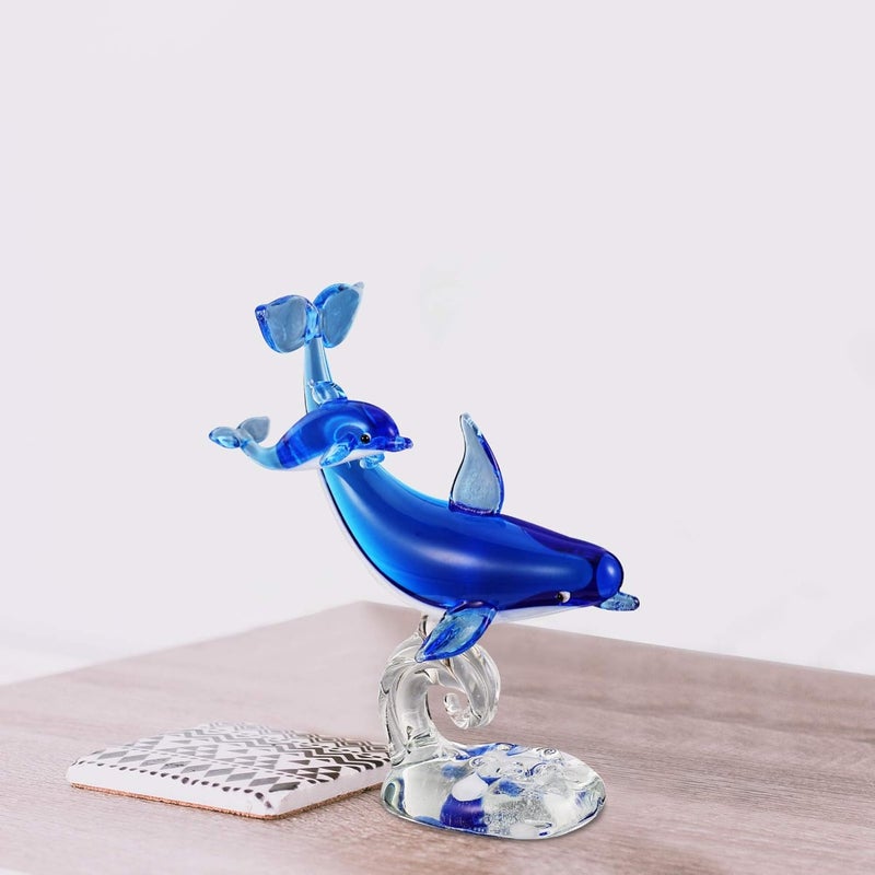 klarako 1Pc Crystal Dolphin Ornament Adorable Glass Dolphin Decor Animal Shape Figurine Desktop Ornament for Home Decoration - Image 3