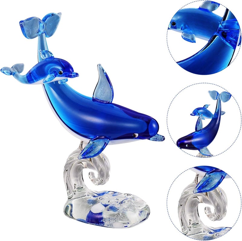 klarako 1Pc Crystal Dolphin Ornament Adorable Glass Dolphin Decor Animal Shape Figurine Desktop Ornament for Home Decoration - Image 5
