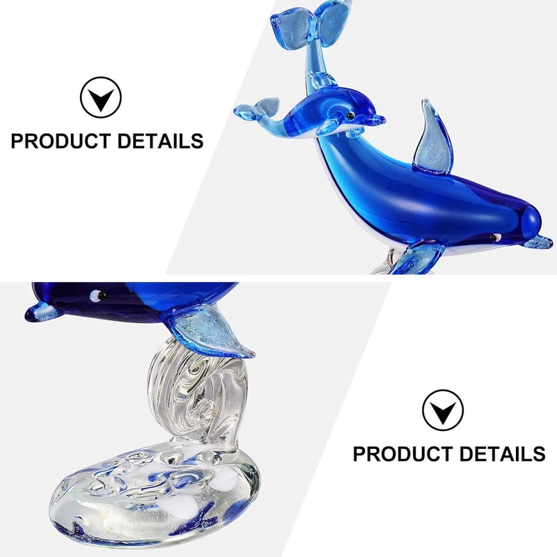 klarako 1Pc Crystal Dolphin Ornament Adorable Glass Dolphin Decor Animal Shape Figurine Desktop Ornament for Home Decoration - Image 4