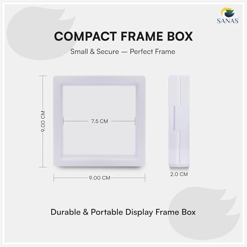Sanas Shadow Box Frame with Glass (10Pcs) Small Photo Frame Memory Box Aesthetic Unique Storage Box Frame for 3D Craft Floating Display Photo Storage Box Transparent (10Pcs) (Elegant White Finish) - Image 2
