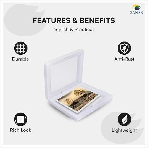 Sanas Shadow Box Frame with Glass (10Pcs) Small Photo Frame Memory Box Aesthetic Unique Storage Box Frame for 3D Craft Floating Display Photo Storage Box Transparent (10Pcs) (Elegant White Finish) - Image 5